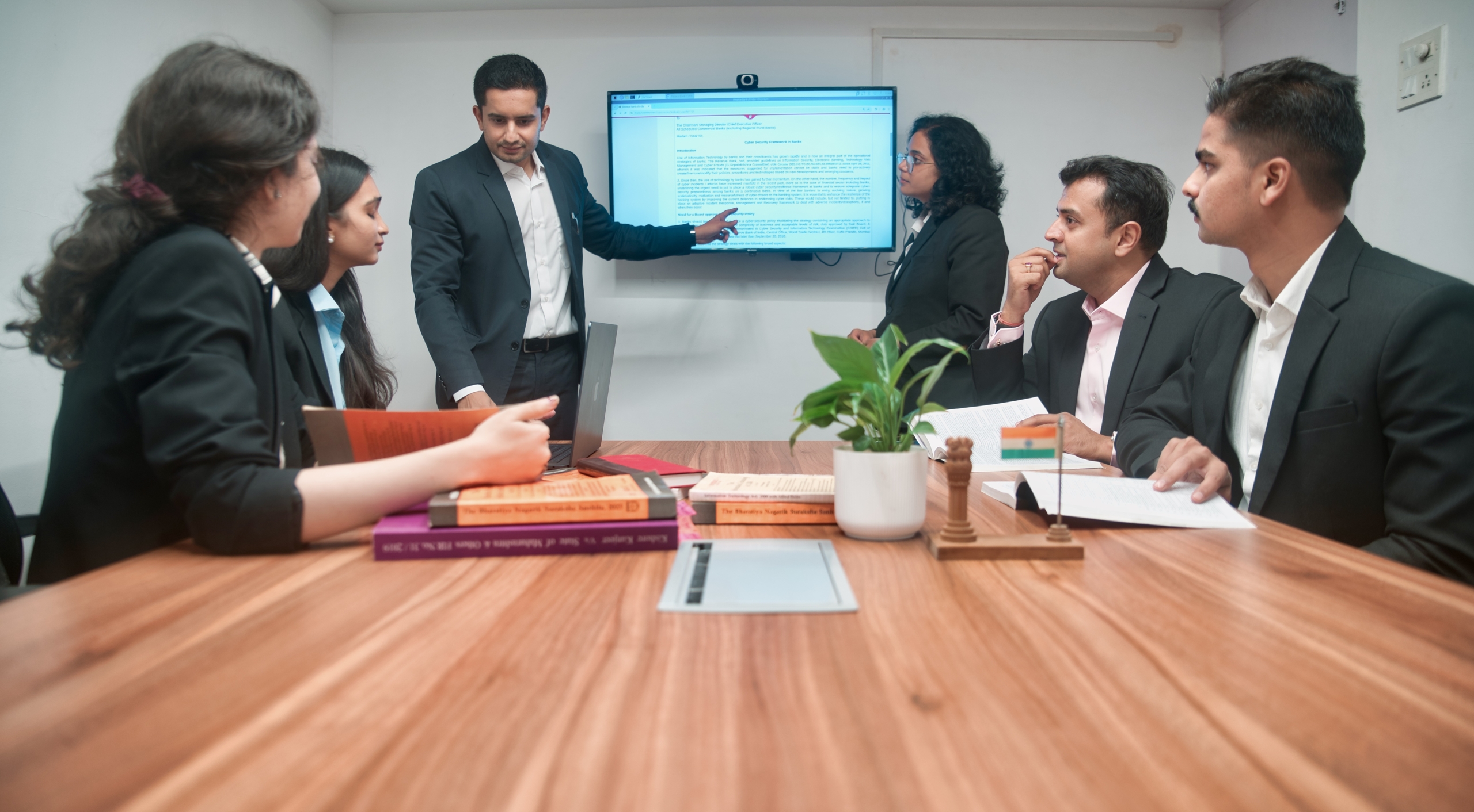 Law team discussing strategy